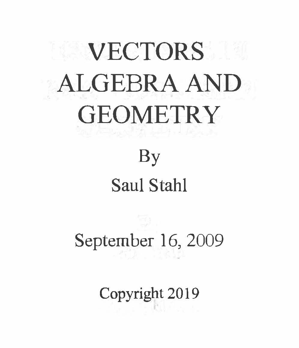 Vectors-Algebra and Geometry